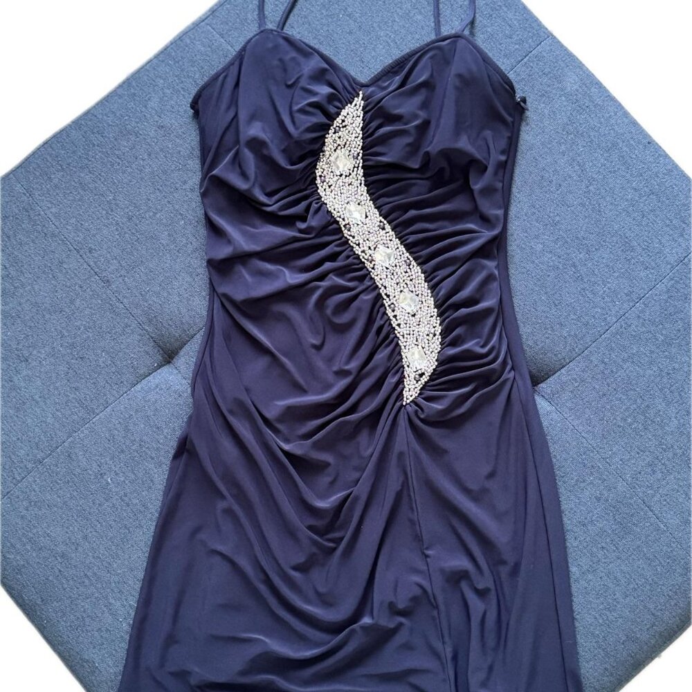 Blue glam embellished dress